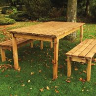 See more information about the 6 Seat 2 Benches & 1 Table Scandinavian Redwood Garden