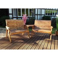 See more information about the Scandinavian Redwood Garden Tete a Tete by Charles Taylor - 4 Seats Green Cushions
