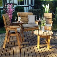 See more information about the Scandinavian Redwood Garden Patio Dining Set by Charles Taylor - 4 Seats Grey Cushions