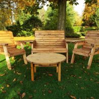 See more information about the Charles Taylor 4 Seat Circular Table Combi Scandinavian Redwood Garden Furniture