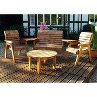 See more information about the Charles Taylor 4 Seat Circular Table Combi Scandinavian Redwood Garden Furniture