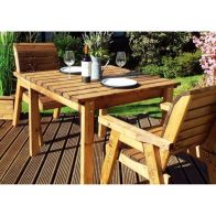 See more information about the Scandinavian Redwood Garden Patio Dining Set by Charles Taylor - 2 Seats Green Cushions