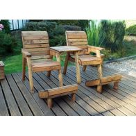 See more information about the Scandinavian Redwood Garden Tete a Tete & Footstool by Charles Taylor - 2 Seats