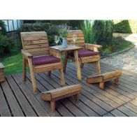 See more information about the Deluxe Garden Tete a Tete by Charles Taylor - 2 Seats Burgundy Cushions