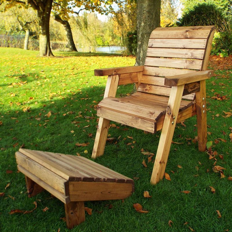 Scandinavian Redwood Garden Armchair Relaxer Set by Charles Taylor