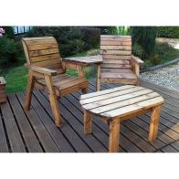 See more information about the Scandinavian Redwood Garden Tete a Tete by Charles Taylor - 2 Seats Burgandy Cushions