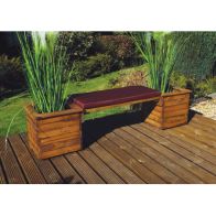 See more information about the Deluxe Garden Planter Bench by Charles Taylor - 2 Seats Grey Cushions
