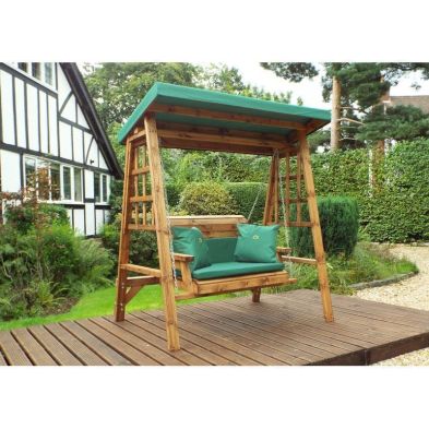 Charles Taylor Dorset 2 Seat Garden Swing - Green Cushions