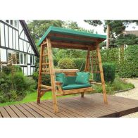 See more information about the Dorset Garden Swing Seat by Charles Taylor - 2 Seats Green Cushions