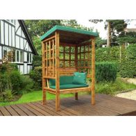 See more information about the Bramham Garden Arbour by Charles Taylor - 2 Seats Green Cushions