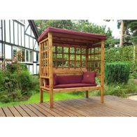See more information about the Bramham Garden Arbour by Charles Taylor - 3 Seats Burgandy Cushions