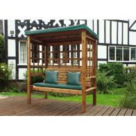 See more information about the Bramham Garden Arbour by Charles Taylor - 3 Seats Green Cushions