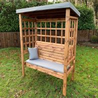 See more information about the Bramham Garden Arbour by Charles Taylor - 3 Seats Grey Cushions