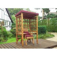See more information about the Wentworth Natural Garden Chair Arbour by Charles Taylor with Burgandy Cushions