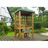 See more information about the Wentworth Natural Garden Chair Arbour by Charles Taylor with Green Cushions