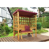 See more information about the Wentworth Garden Arbour by Charles Taylor - 2 Seats Burgundy Cushions