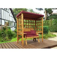 See more information about the Wentworth Garden Arbour by Charles Taylor - 2 Seats Burgandy Cushions