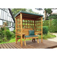 See more information about the Wentworth Garden Arbour by Charles Taylor - 2 Seats Green Cushions