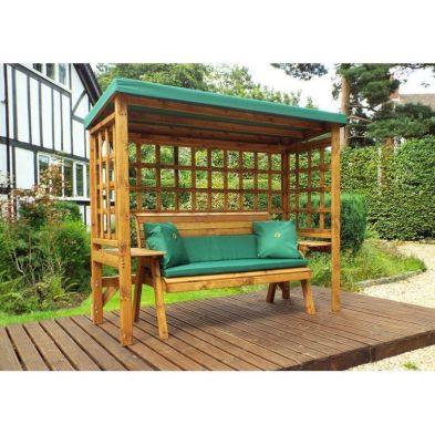 Charles Taylor Wentworth Restful 3 Seat Arbour - Green Cushions
