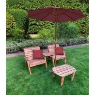 See more information about the Grand Garden Tete a Tete by Charles Taylor - 2 Seats Burgundy Cushions