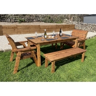 See more information about the Garden Patio Dining Set by Charles Taylor 2 Bench 2 Grand Chair - Rectangular Table