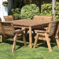 See more information about the Scandinavian Redwood Garden Patio Dining Set by Charles Taylor - 8 Seats Grey Cushions