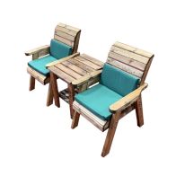 See more information about the Deluxe Garden Bistro Set by Charles Taylor - 2 Seats Green Cushions