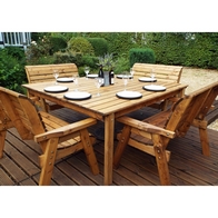 See more information about the Charles Taylor 8 Seat Deluxe Scandinavian Redwood Square Bench Garden Furniture