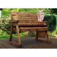 See more information about the Charles Taylor Rocker 2 Seat Garden Bench - Burgundy Cushions