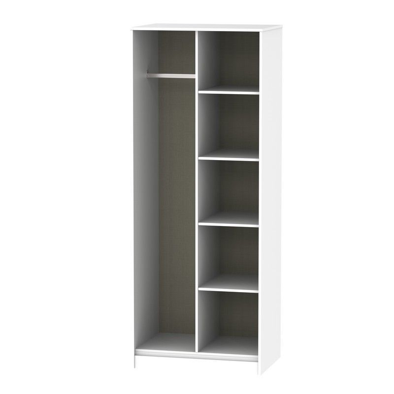 Drayton Tall Wardrobe White 5 Shelves