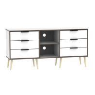 See more information about the Drayton TV Unit Natural & White 2 Shelves 6 Drawers