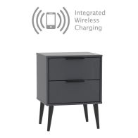 See more information about the Drayton Wireless Charger Side Table Black 2 Drawers