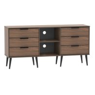 See more information about the Drayton TV Unit Dark Brown 2 Shelves 6 Drawers