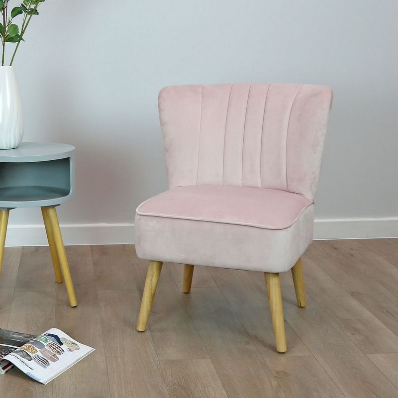 Wensum Wingback Velvet Occasion Chair Pink