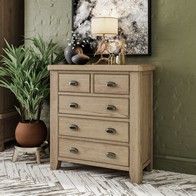 See more information about the Bondi Tall Chest of Drawers Oak Natural 5 Drawers