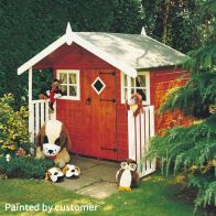 See more information about the Shire Hobby 6' 5" x 6' 2" Apex Children's Playhouse - Premium Dip Treated Shiplap