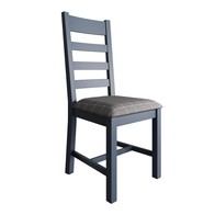 See more information about the Pair of Bondi Dining Chairs Oak Blue Grey