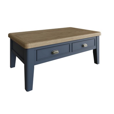 See more information about the Bondi Coffee Table Oak Blue 2 Drawers