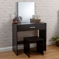 See more information about the Julia Dressing Table Brown 1 Drawer With Stool