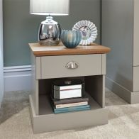 See more information about the Kendal Bedside Table Grey 1 Shelf 1 Drawer