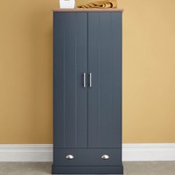 See more information about the Kendal Tall Wardrobe Blue 2 Doors 1 Drawer