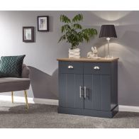 See more information about the Kendal Blue 2 Door 2 Drawer Compact Sideboard