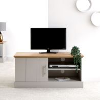 See more information about the Kendal TV Unit Grey & Oak 1 Door 2 Shelf Small