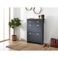 See more information about the Lancaster Blue 2 Door 1 Drawer Shoe Rack