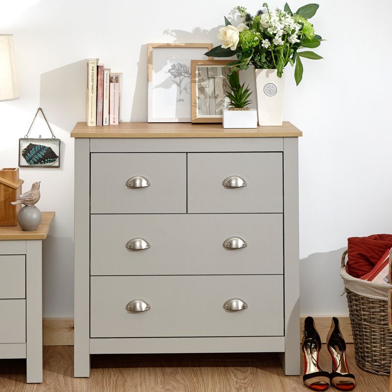 Lancaster Chest of Drawers Grey 4 Drawers