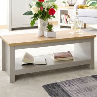 See more information about the Lancaster Large Coffee Table Grey & Oak 1 Shelf