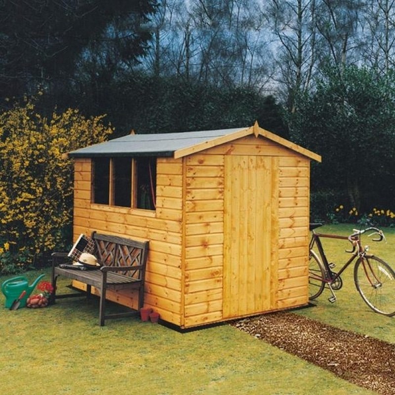 Shire Lewis 5' 4" x 7' 2" Apex Shed - Premium Coated Shiplap