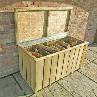 See more information about the Shire Log Box 4' 3" x 2' Flat Log Store - Premium Pressure Treated Shiplap
