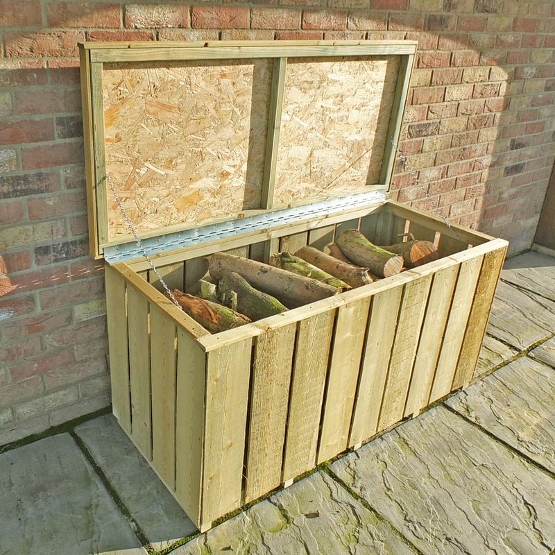 Shire Log Box 4' 3" x 2' Flat Log Store - Premium Pressure Treated Shiplap
