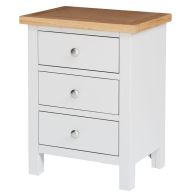 See more information about the Lucerne Bedside Table Oak White 3 Drawers